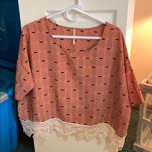 Flowy Top with lace trim